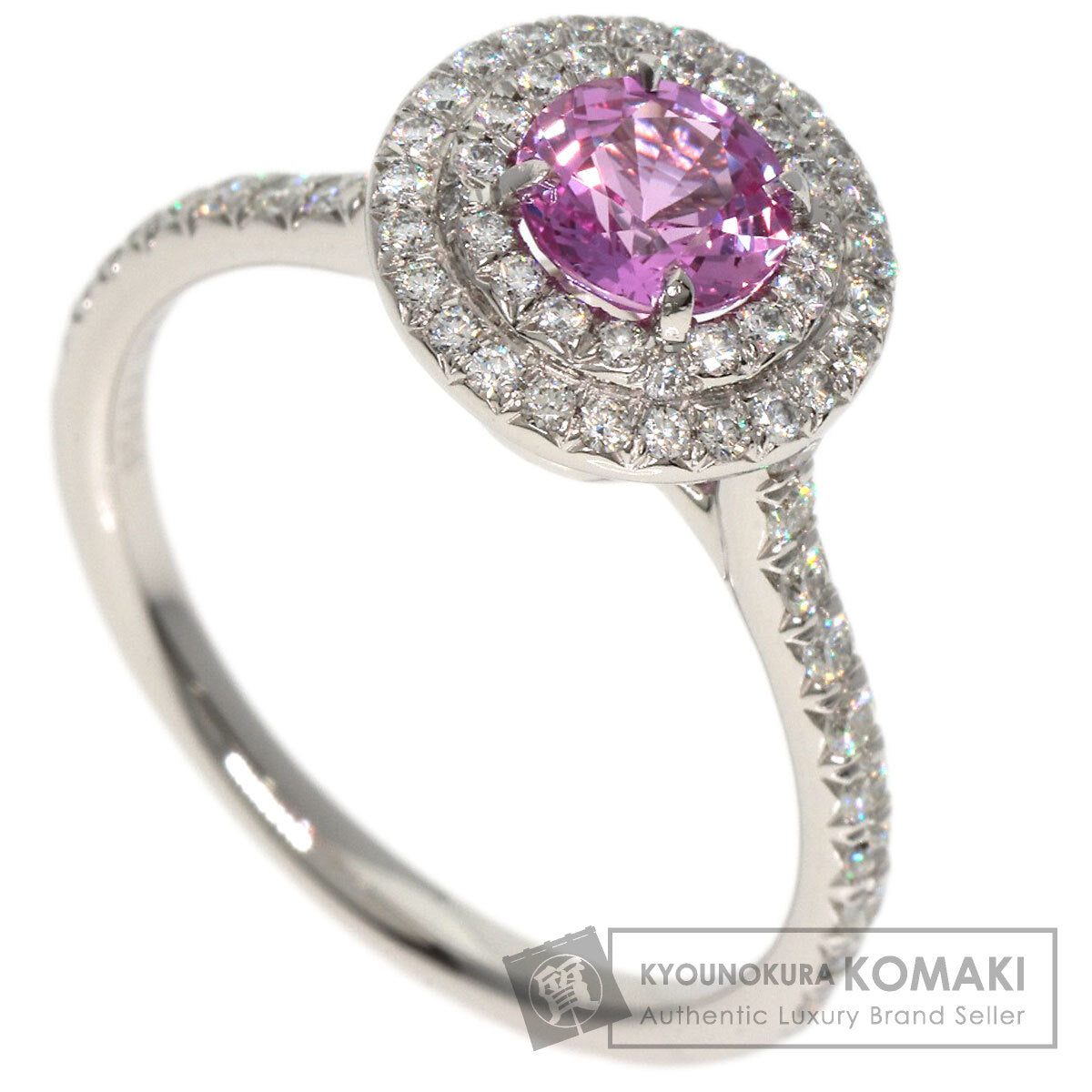 TIFFANY&Co. Solest Pink Sapphire Diamond Ring Platinum PT950 Ladies [Used]