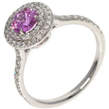 TIFFANY&Co. Solest Pink Sapphire Diamond Ring Platinum PT950 Ladies [Used]