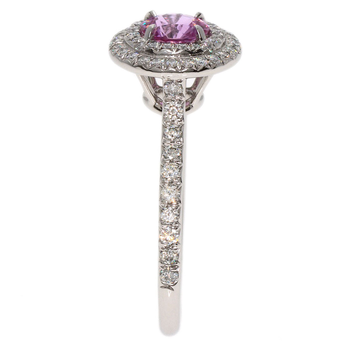 TIFFANY&Co. Solest Pink Sapphire Diamond Ring Platinum PT950 Ladies [Used]