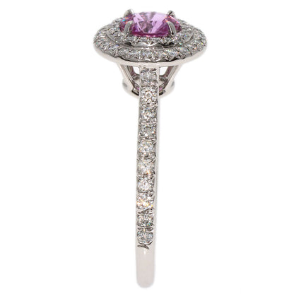 TIFFANY&Co. Solest Pink Sapphire Diamond Ring Platinum PT950 Ladies [Used]