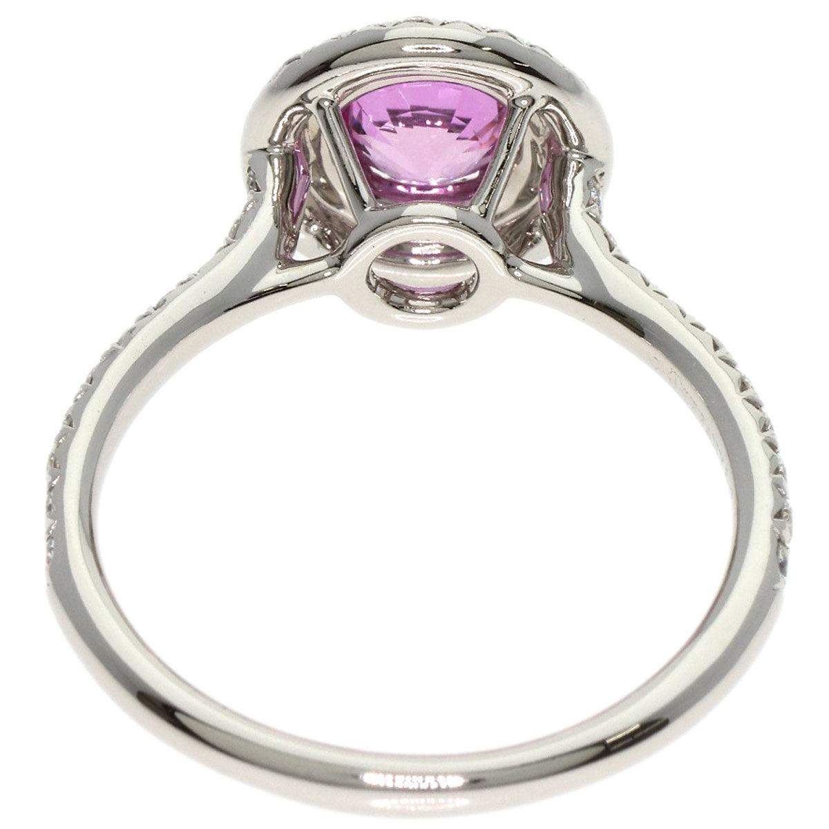 TIFFANY&Co. Solest Pink Sapphire Diamond Ring Platinum PT950 Ladies [Used]
