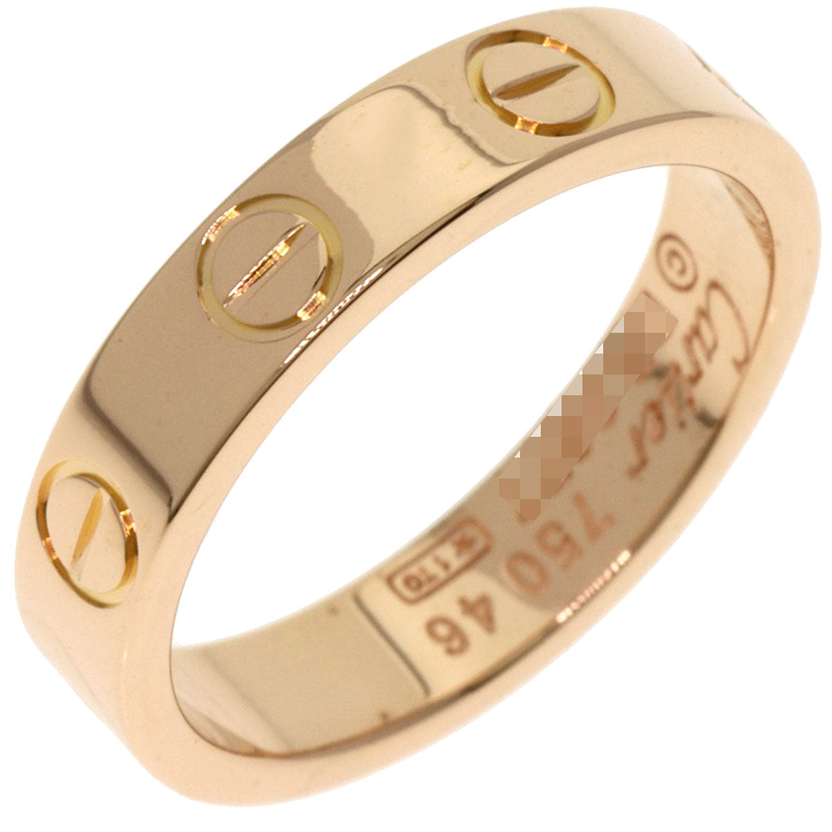 CARTIER Mini love ring #46 Ring K18 Pink Gold Ladies [Used]