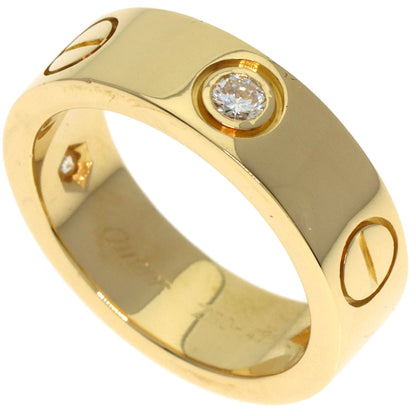 CARTIER love ring half Diamond #47 Ring K18 Yellow Gold Ladies [Used]