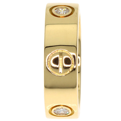 CARTIER love ring half Diamond #47 Ring K18 Yellow Gold Ladies [Used]