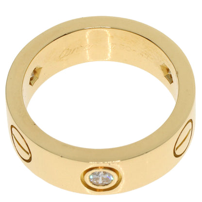 CARTIER love ring half Diamond #47 Ring K18 Yellow Gold Ladies [Used]