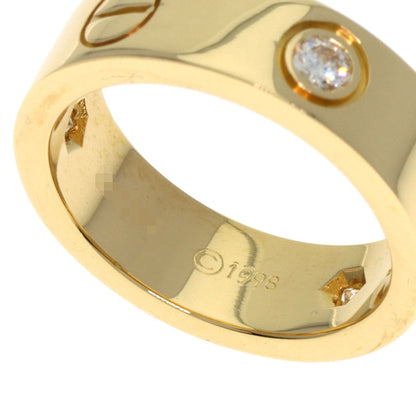 CARTIER love ring half Diamond #47 Ring K18 Yellow Gold Ladies [Used]