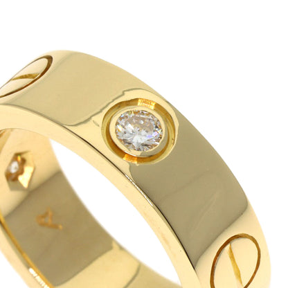 CARTIER love ring half Diamond #47 Ring K18 Yellow Gold Ladies [Used]