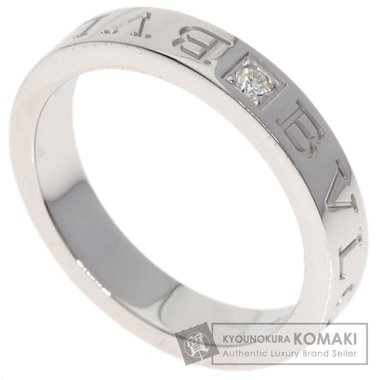 BVLGARI Double Logo 1P Diamond Ring K18 White Gold Ladies [Used]