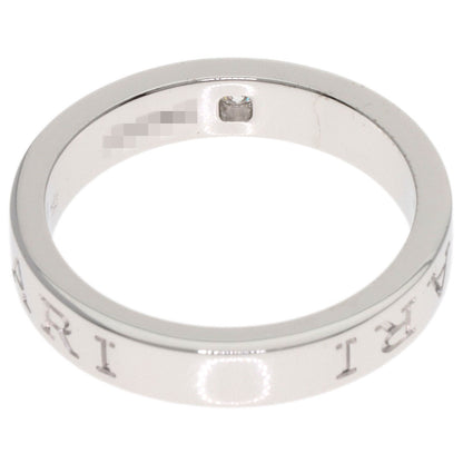 BVLGARI Double Logo 1P Diamond Ring K18 White Gold Ladies [Used]