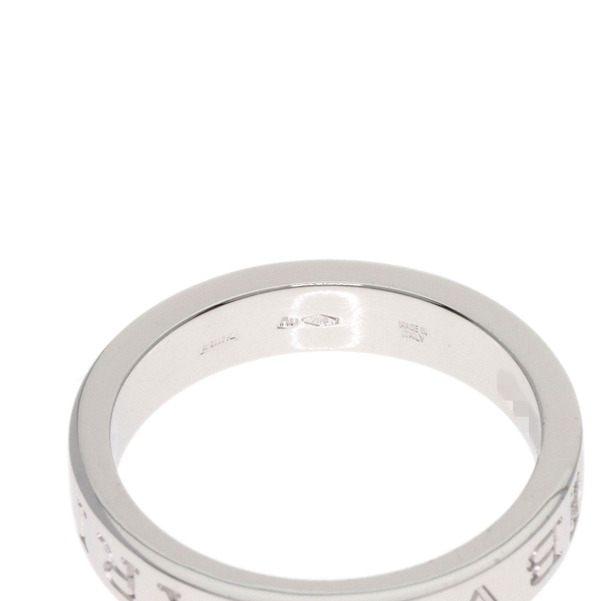 BVLGARI Double Logo 1P Diamond Ring K18 White Gold Ladies [Used]