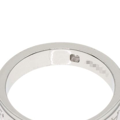 BVLGARI Double Logo 1P Diamond Ring K18 White Gold Ladies [Used]