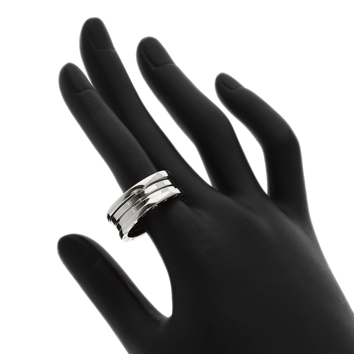 BVLGARI B.zero1 3-band #61 Ring K18 White Gold unisex [Used]