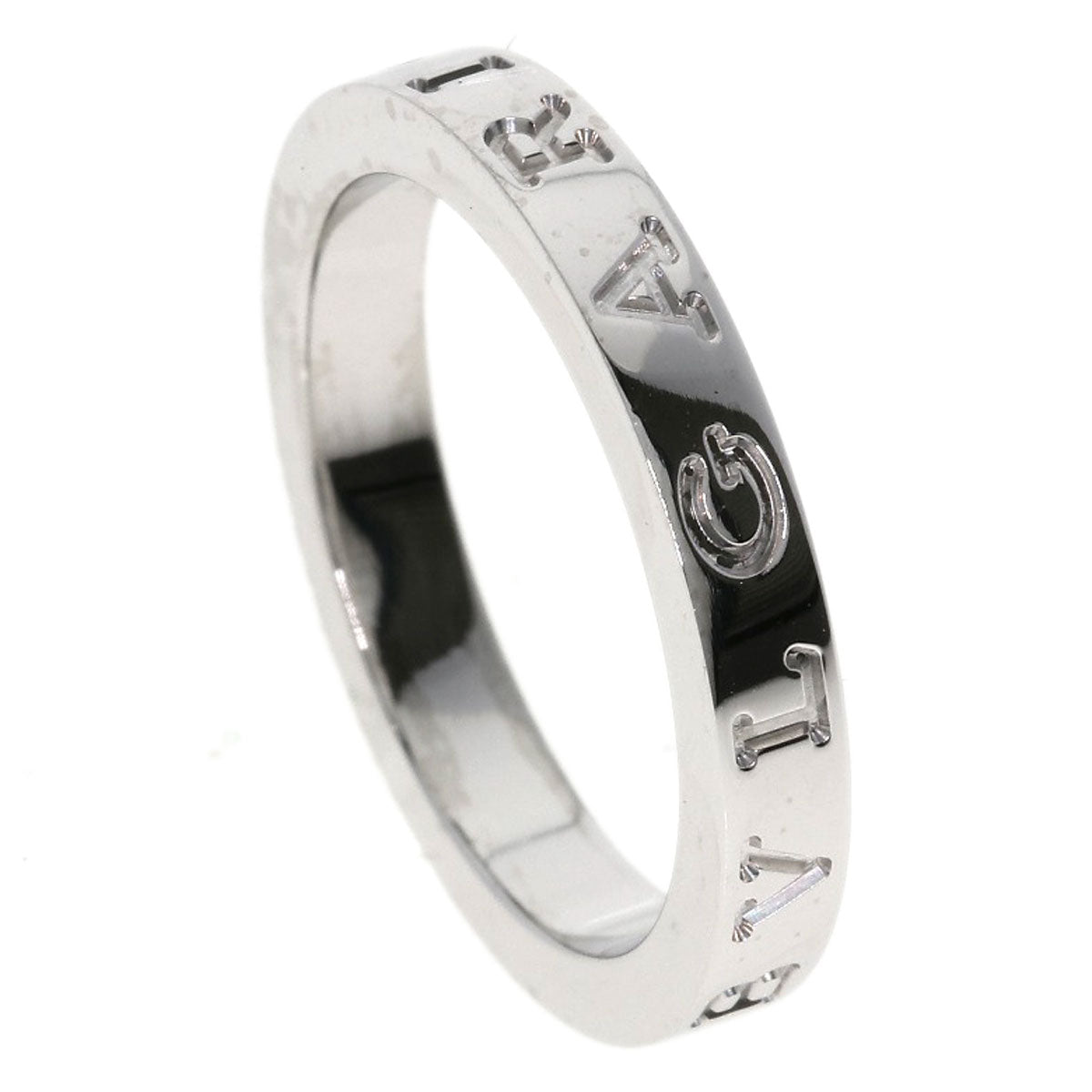 BVLGARI Double Logo #50 Ring Platinum PT950 Ladies [Used]