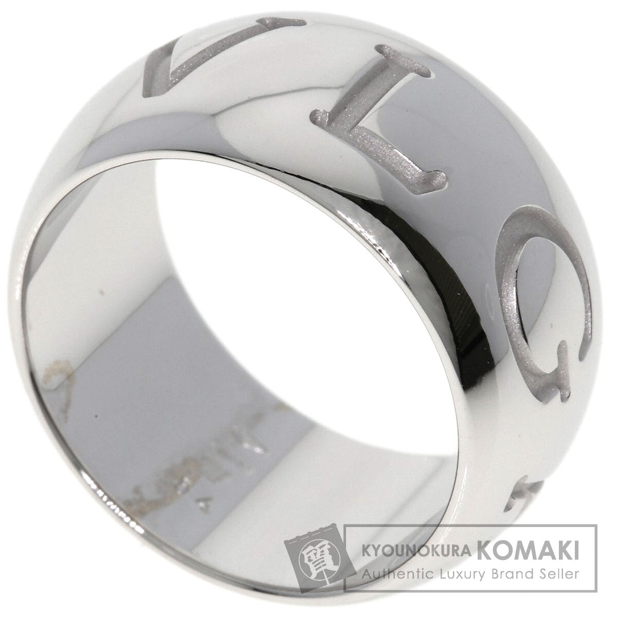 BVLGARI Monologo #54 Ring K18 White Gold Ladies [Used]