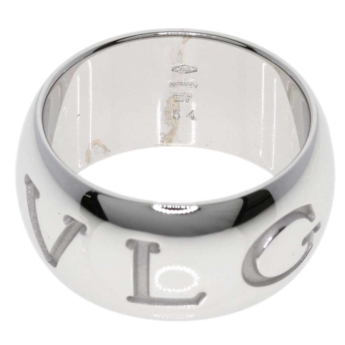 BVLGARI Monologo #54 Ring K18 White Gold Ladies [Used]