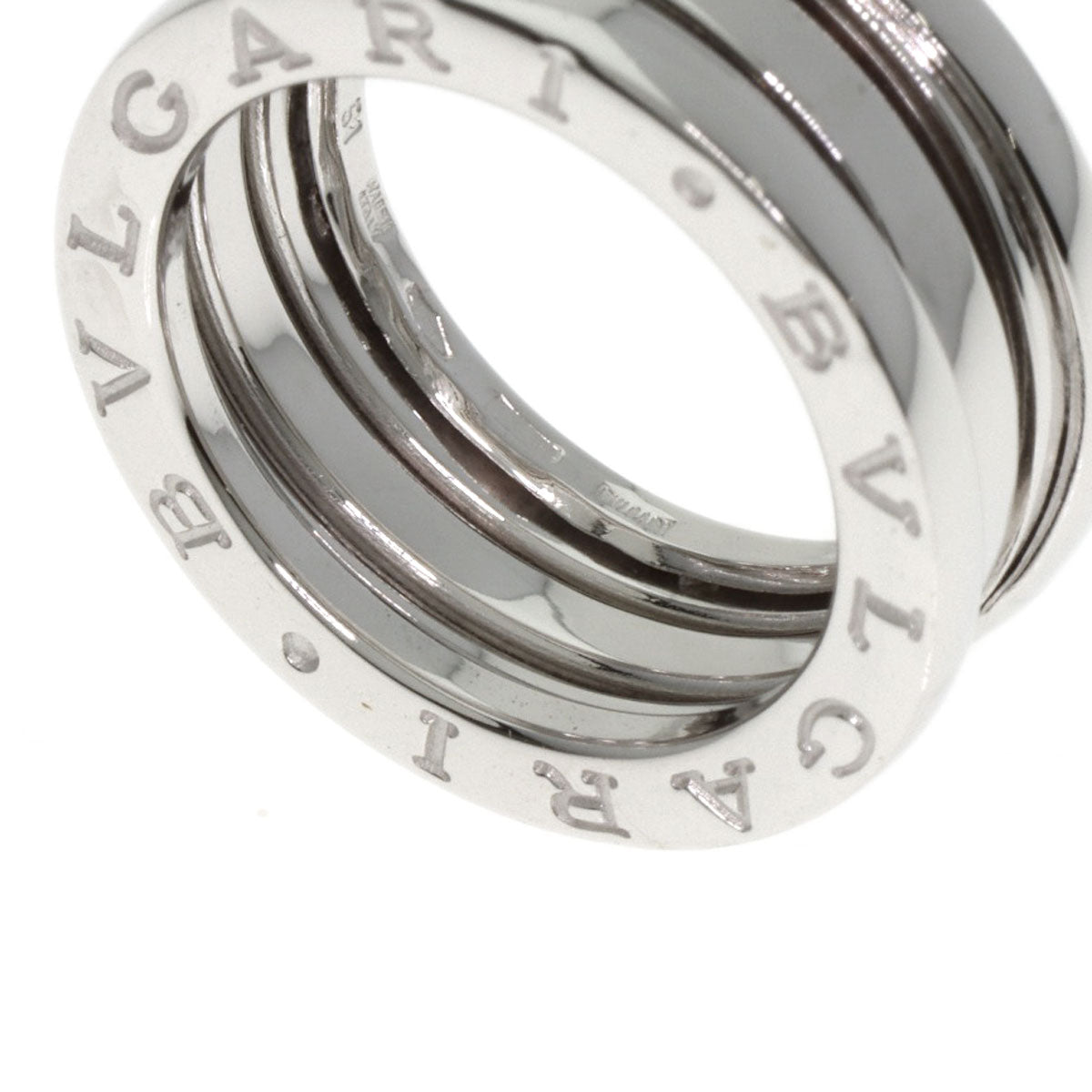 BVLGARI B.zero1 2 Band #51 Ring K18 White Gold Ladies [Used]