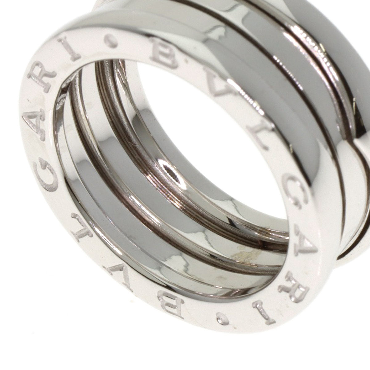 BVLGARI B.zero1 2 Band #51 Ring K18 White Gold Ladies [Used]