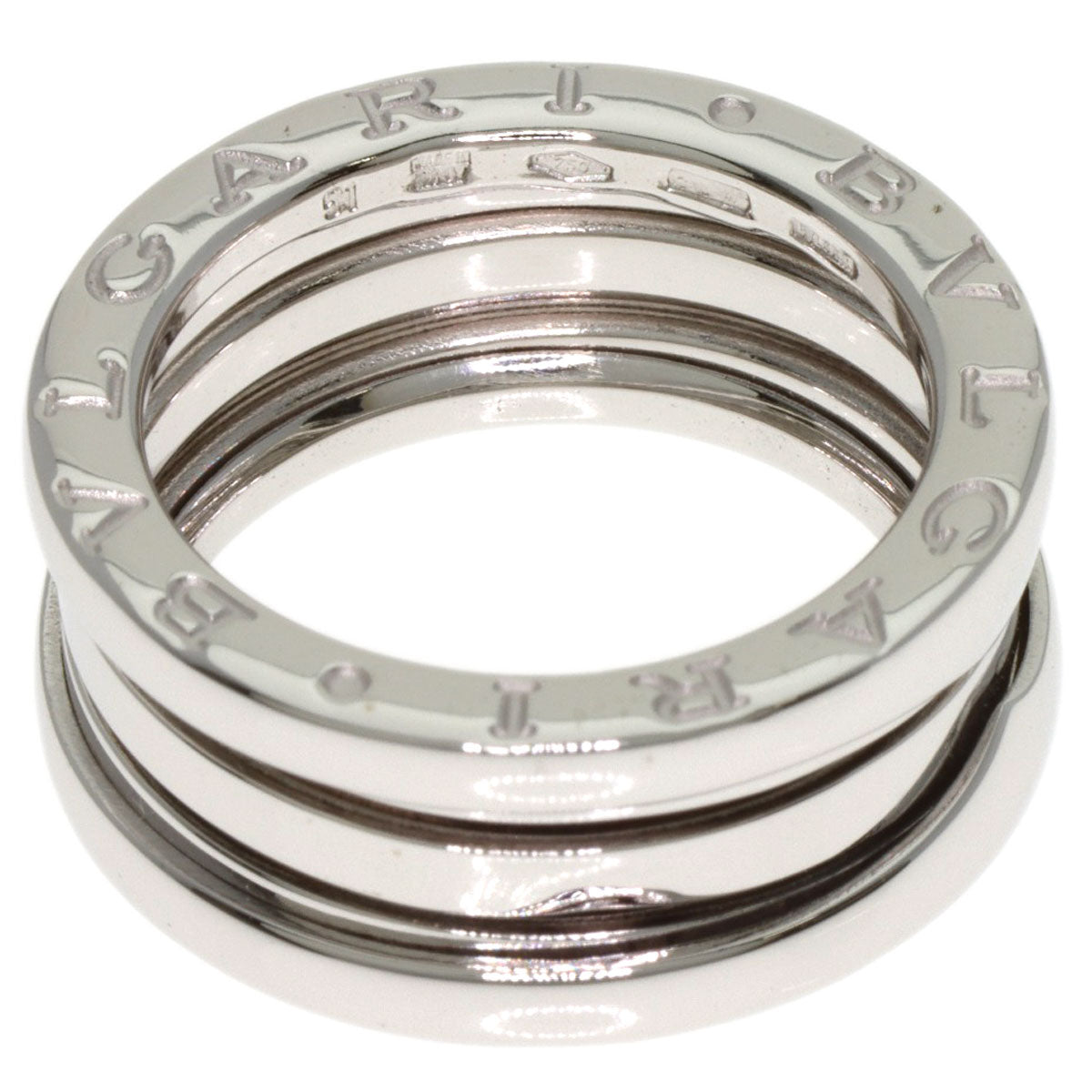 BVLGARI B.zero1 2 Band #51 Ring K18 White Gold Ladies [Used]