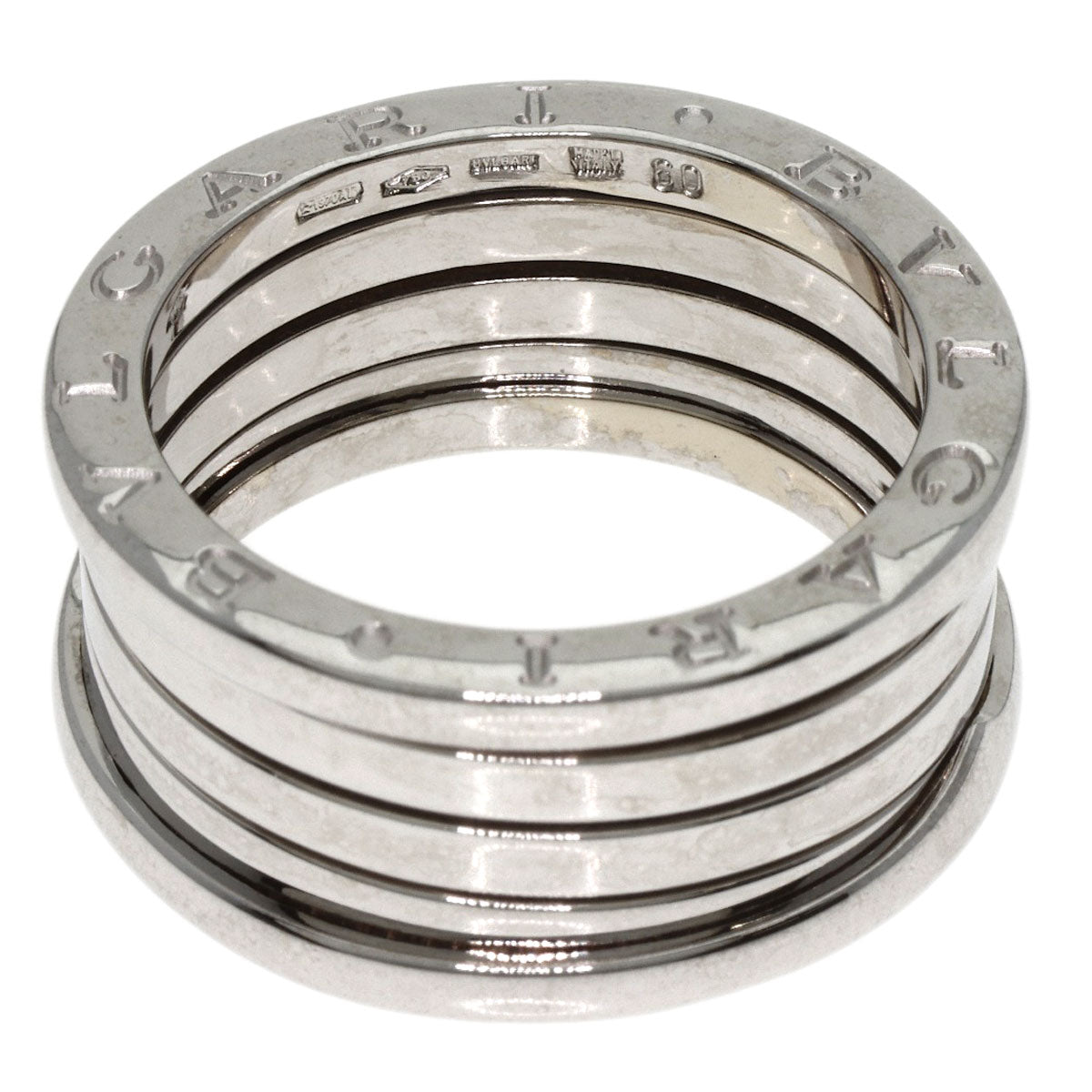 BVLGARI B.zero1 4 band #60 Ring K18 White Gold Ladies [Used]