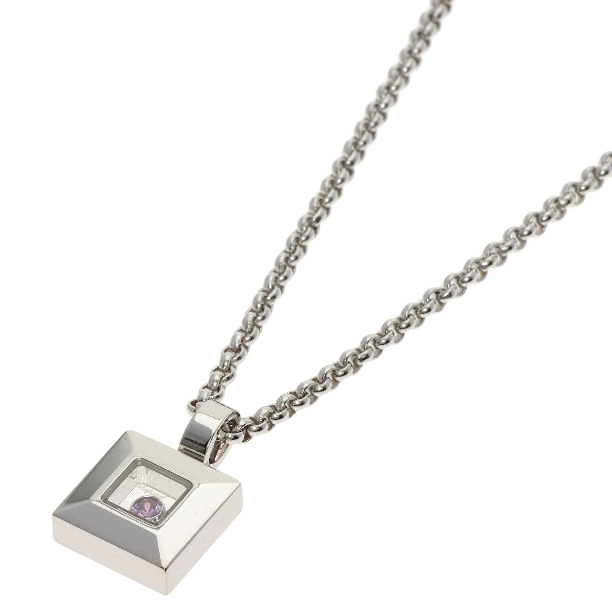 Chopard Happy diamond pink sapphire Necklace K18 White Gold Ladies [Used]