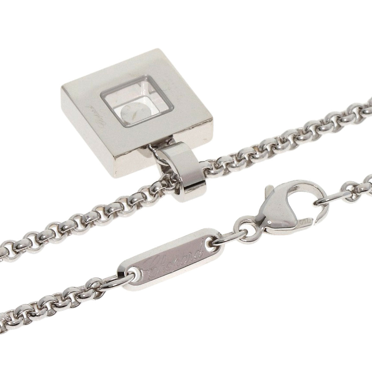 Chopard Happy diamond pink sapphire Necklace K18 White Gold Ladies [Used]