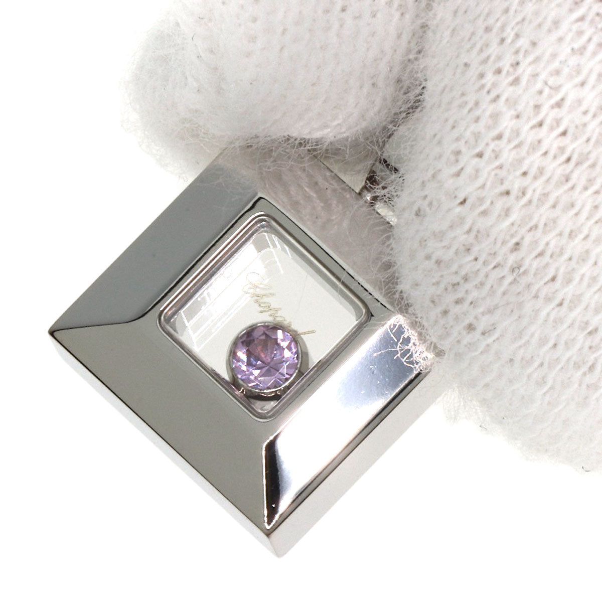 Chopard Happy diamond pink sapphire Necklace K18 White Gold Ladies [Used]
