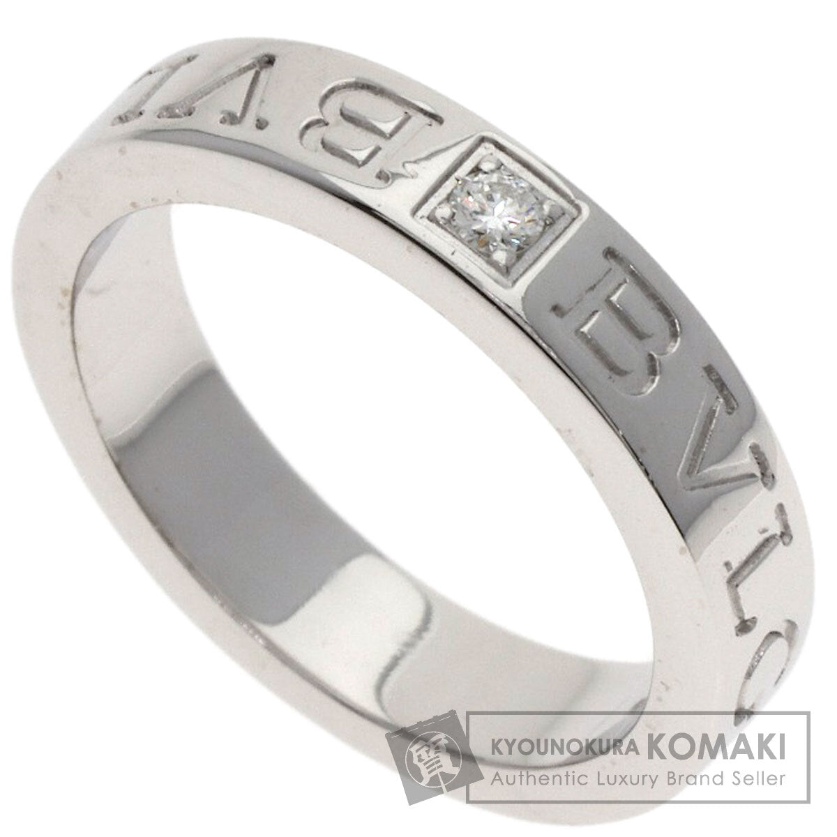 BVLGARI Double logo 1P Diamond Ring K18 White Gold Ladies [Used]