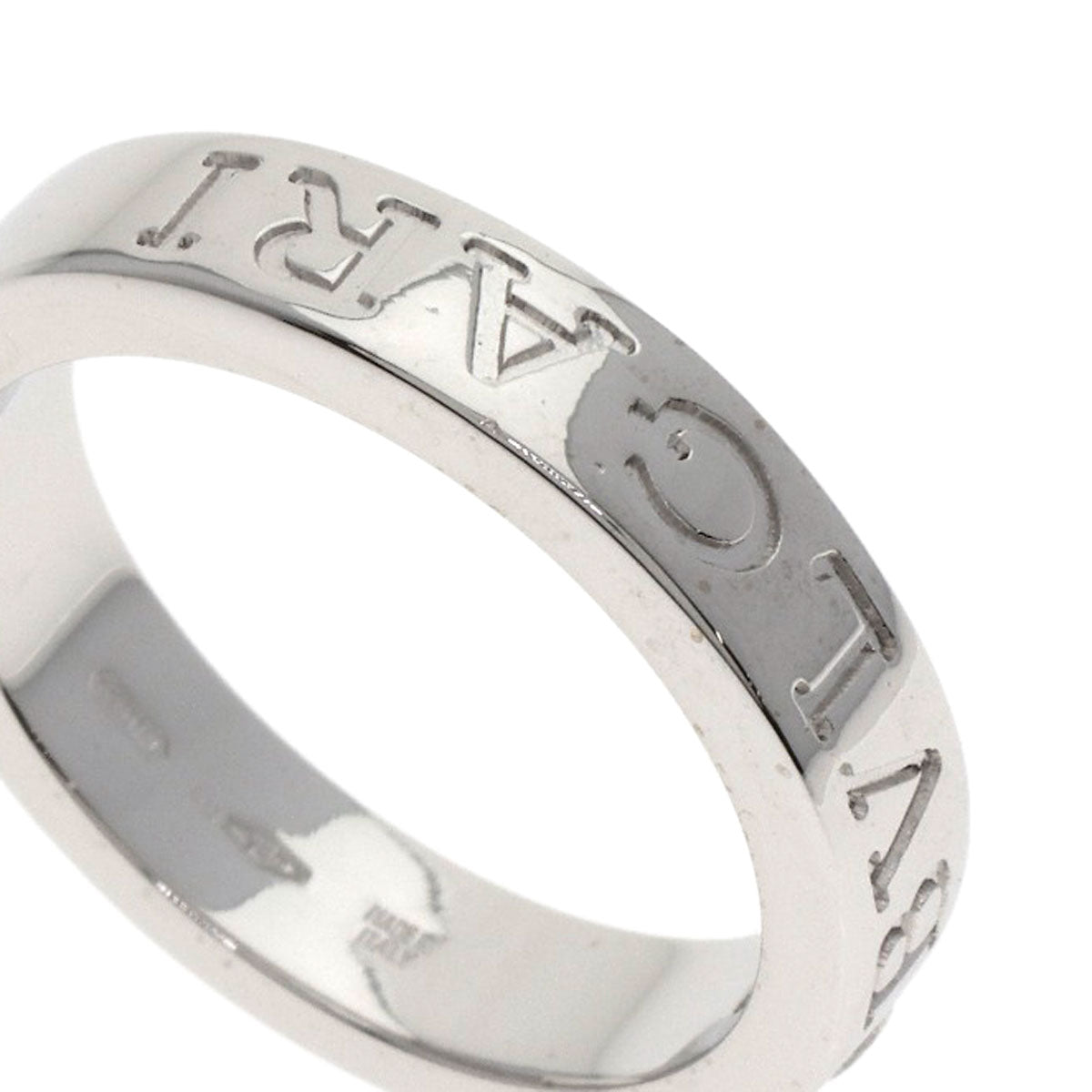 BVLGARI Double logo 1P Diamond Ring K18 White Gold Ladies [Used]