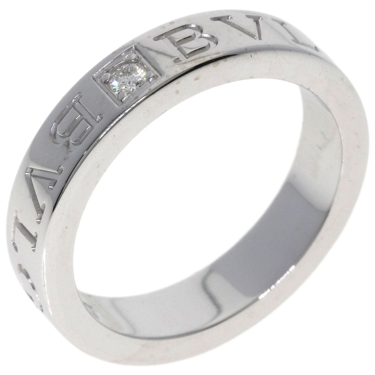 BVLGARI Double logo 1P Diamond Ring K18 White Gold Ladies [Used]