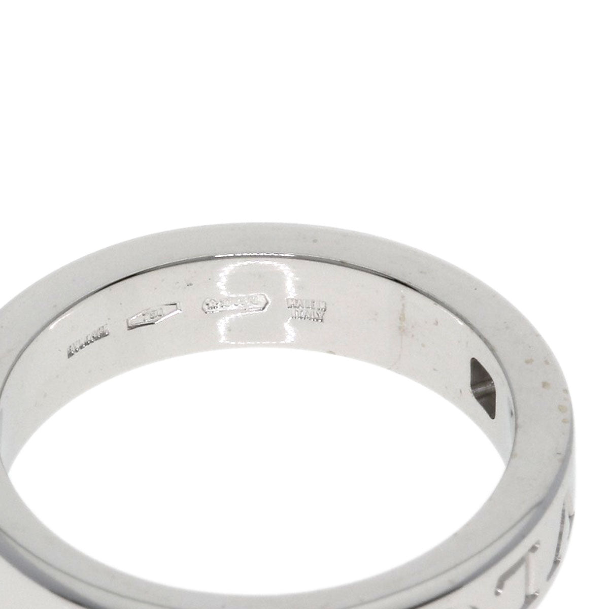 BVLGARI Double logo 1P Diamond Ring K18 White Gold Ladies [Used]