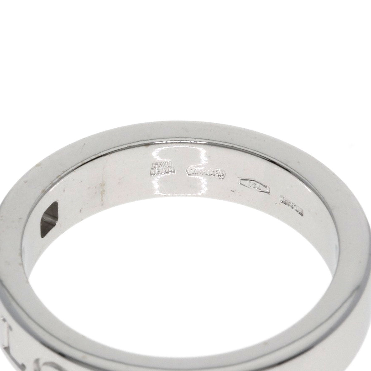 BVLGARI Double logo 1P Diamond Ring K18 White Gold Ladies [Used]