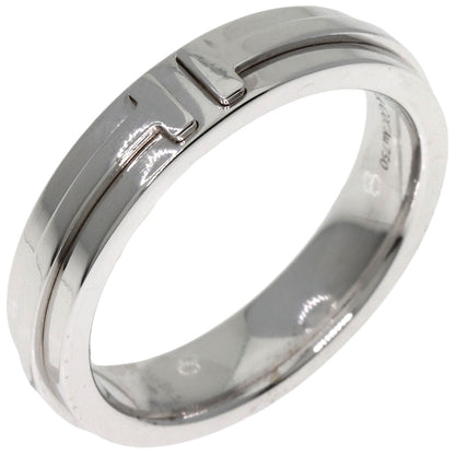 TIFFANY&Co. T TWO narrow Ring K18 White Gold Ladies [Used]