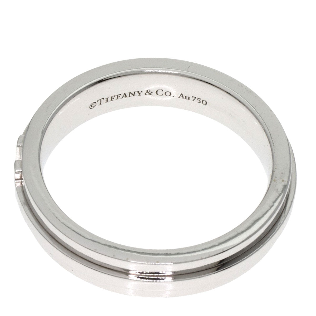 TIFFANY&Co. T TWO narrow Ring K18 White Gold Ladies [Used]