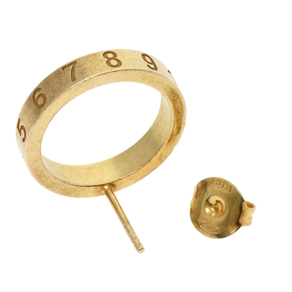 MaisonMargiela Number logo one side only earring Silver Gold PlatedLadies [Used]