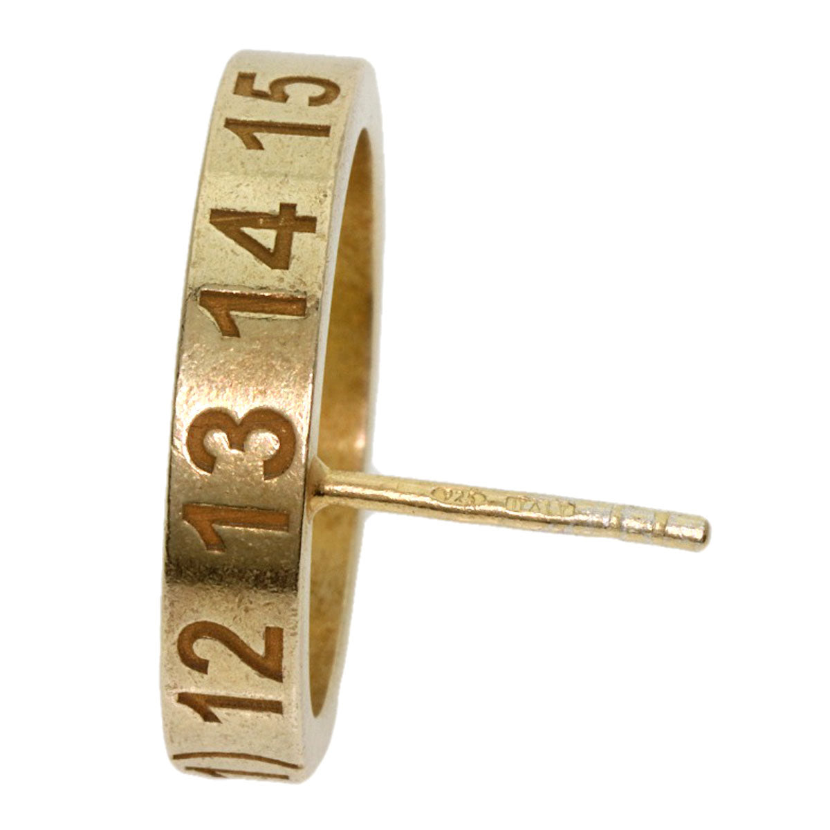 MaisonMargiela Number logo one side only earring Silver Gold PlatedLadies [Used]