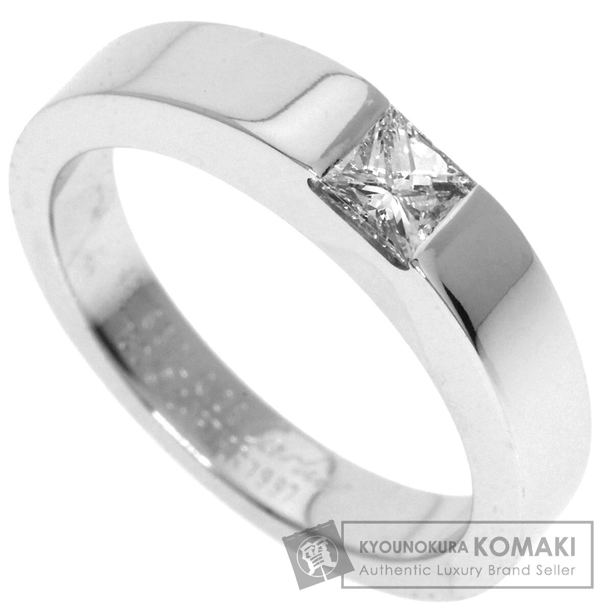 CARTIER Tank Diamond #48 Ring K18 White Gold Ladies [Used]