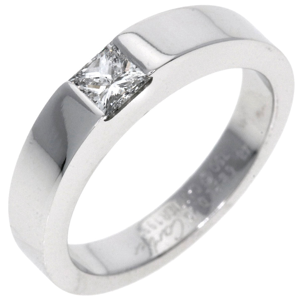 CARTIER Tank Diamond #48 Ring K18 White Gold Ladies [Used]