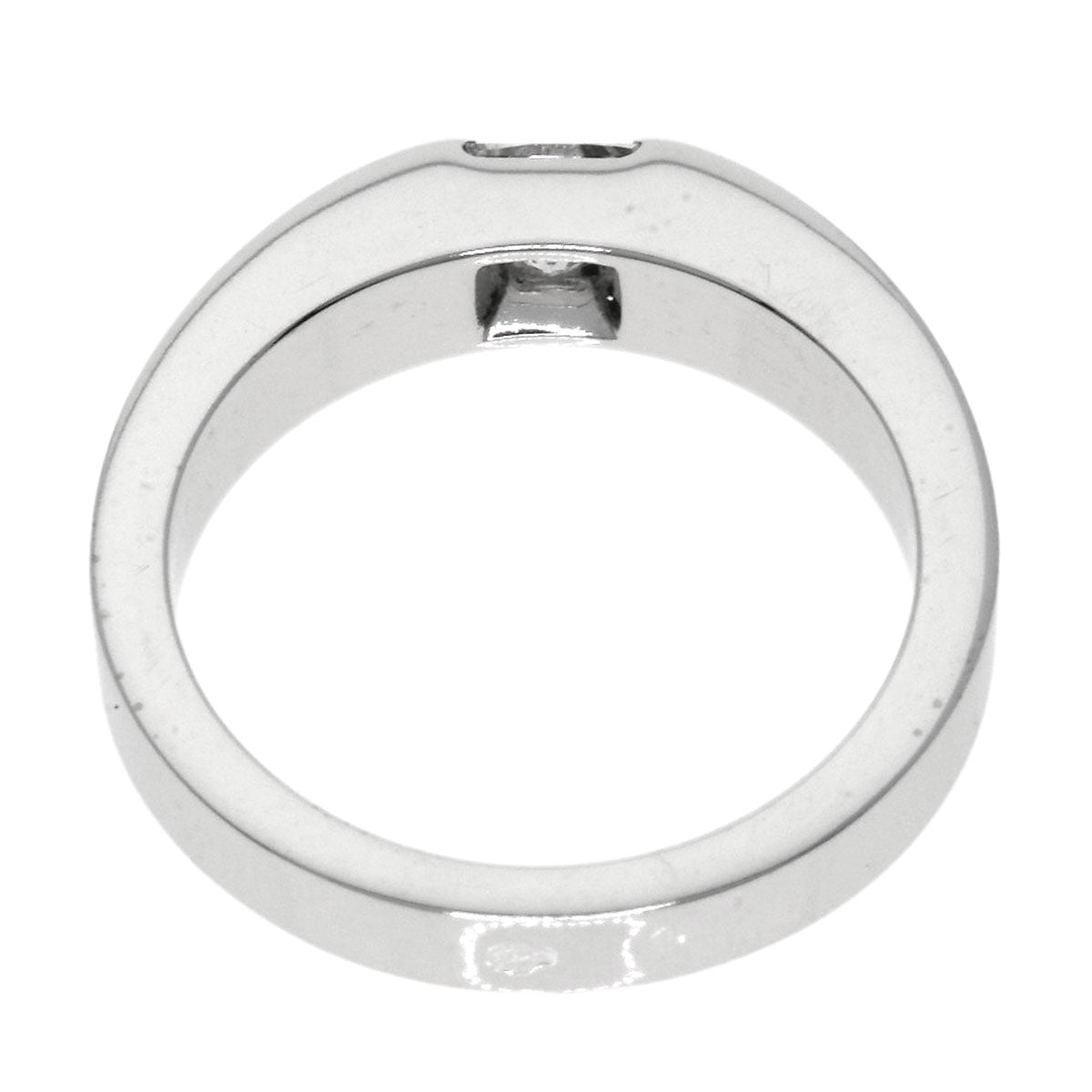 CARTIER Tank Diamond #48 Ring K18 White Gold Ladies [Used]