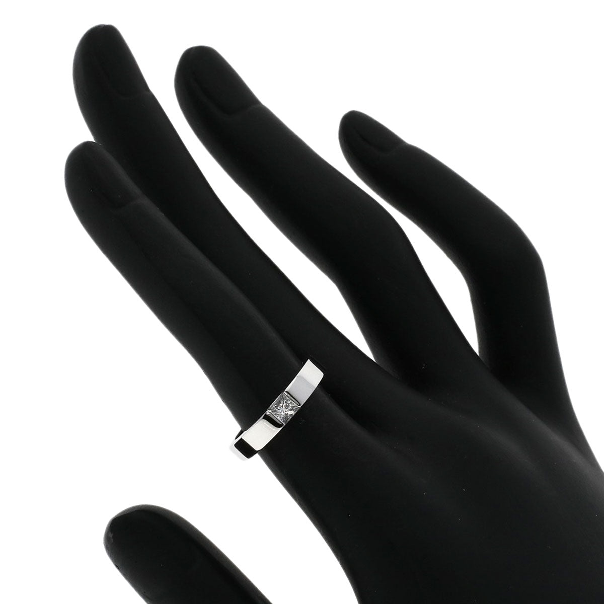 CARTIER Tank Diamond #48 Ring K18 White Gold Ladies [Used]