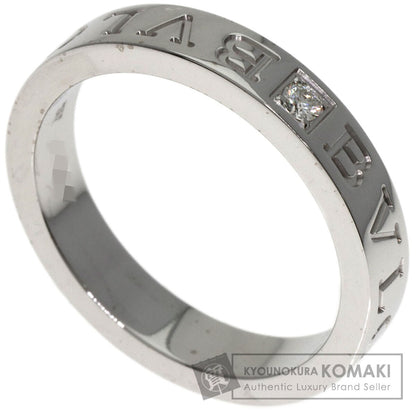 BVLGARI Double Logo 1P Diamond Ring K18 White Gold Ladies [Used]
