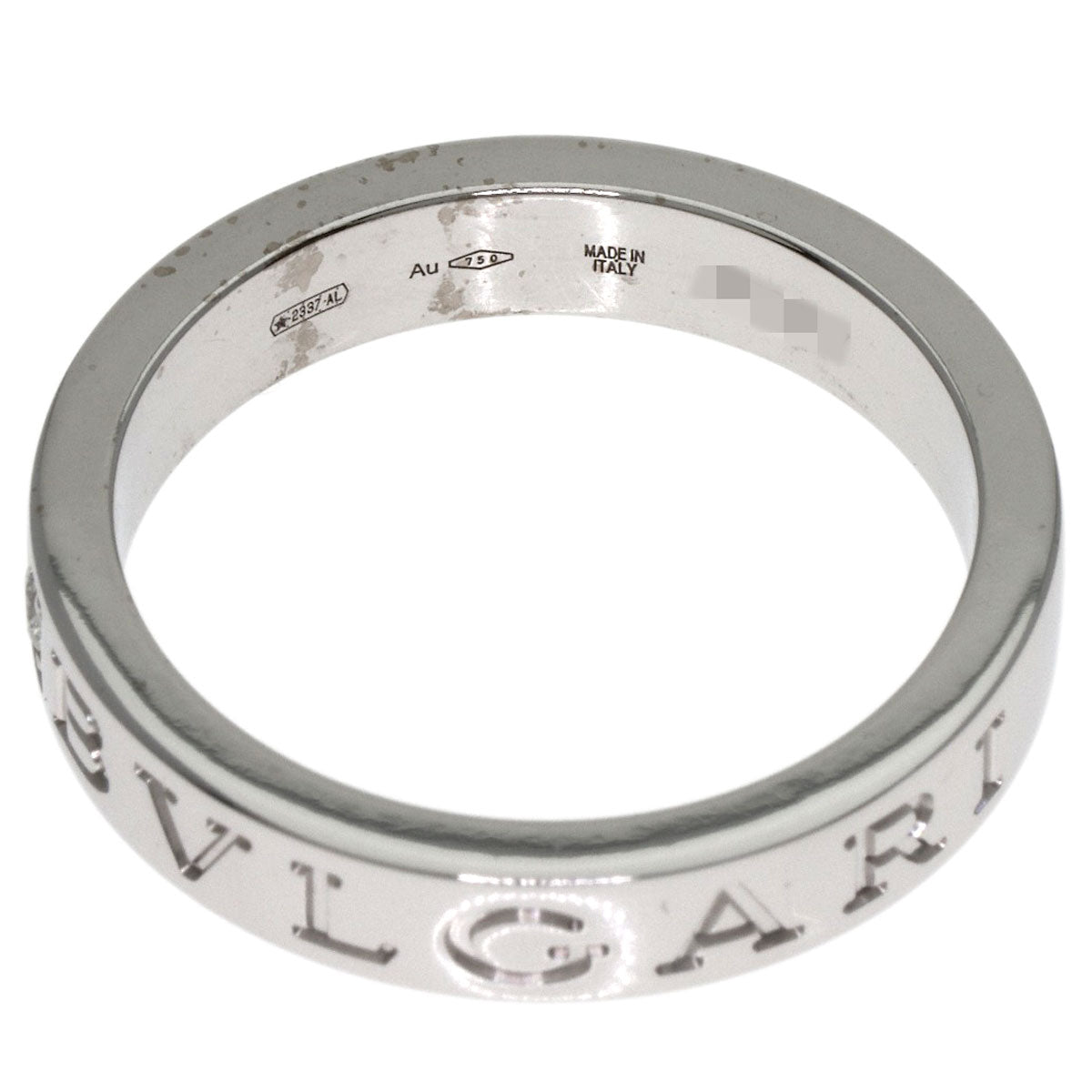 BVLGARI Double Logo 1P Diamond Ring K18 White Gold Ladies [Used]