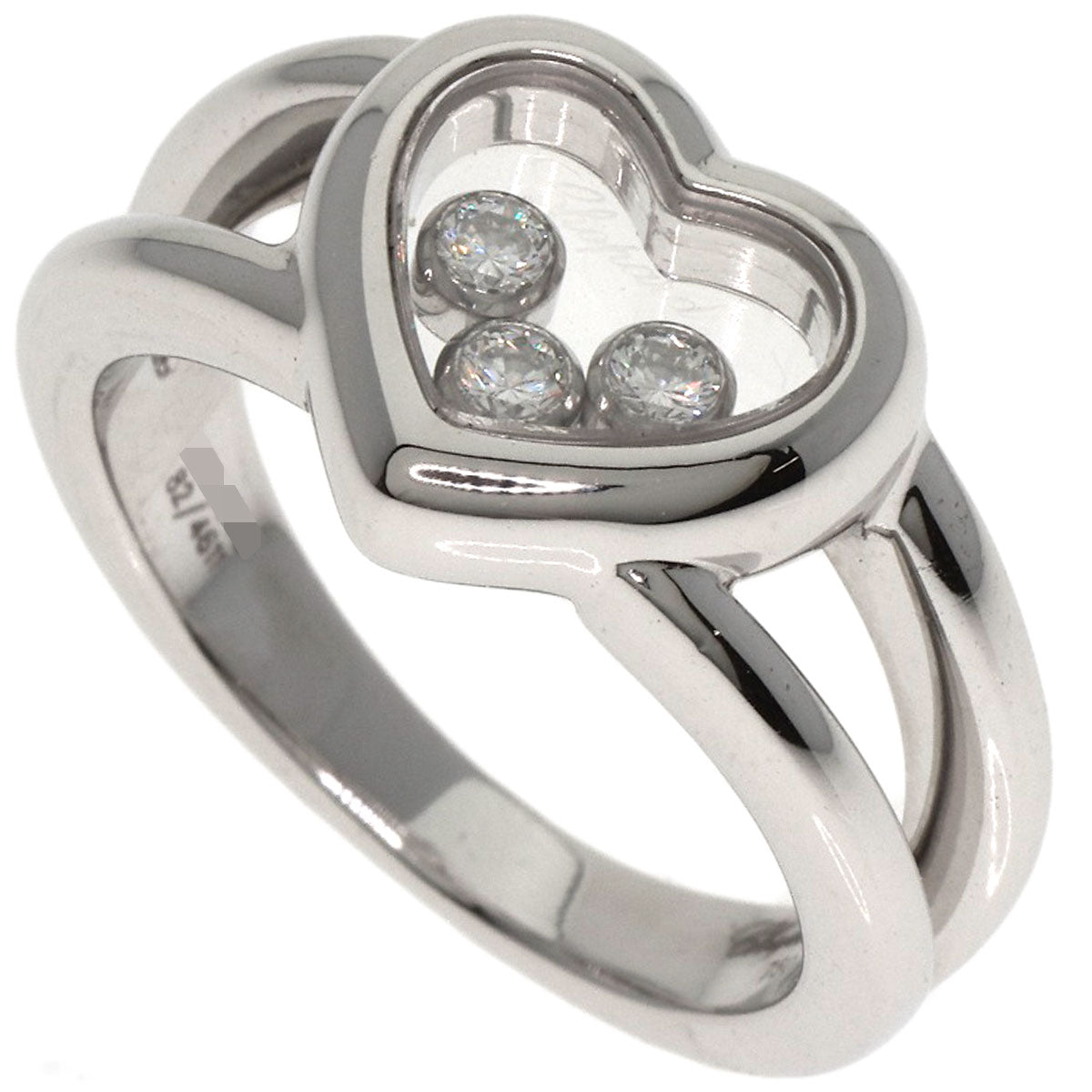Chopard   Happy diamond heart motif 82/4611 Ring  K18 White Gold Ladies [Used]
