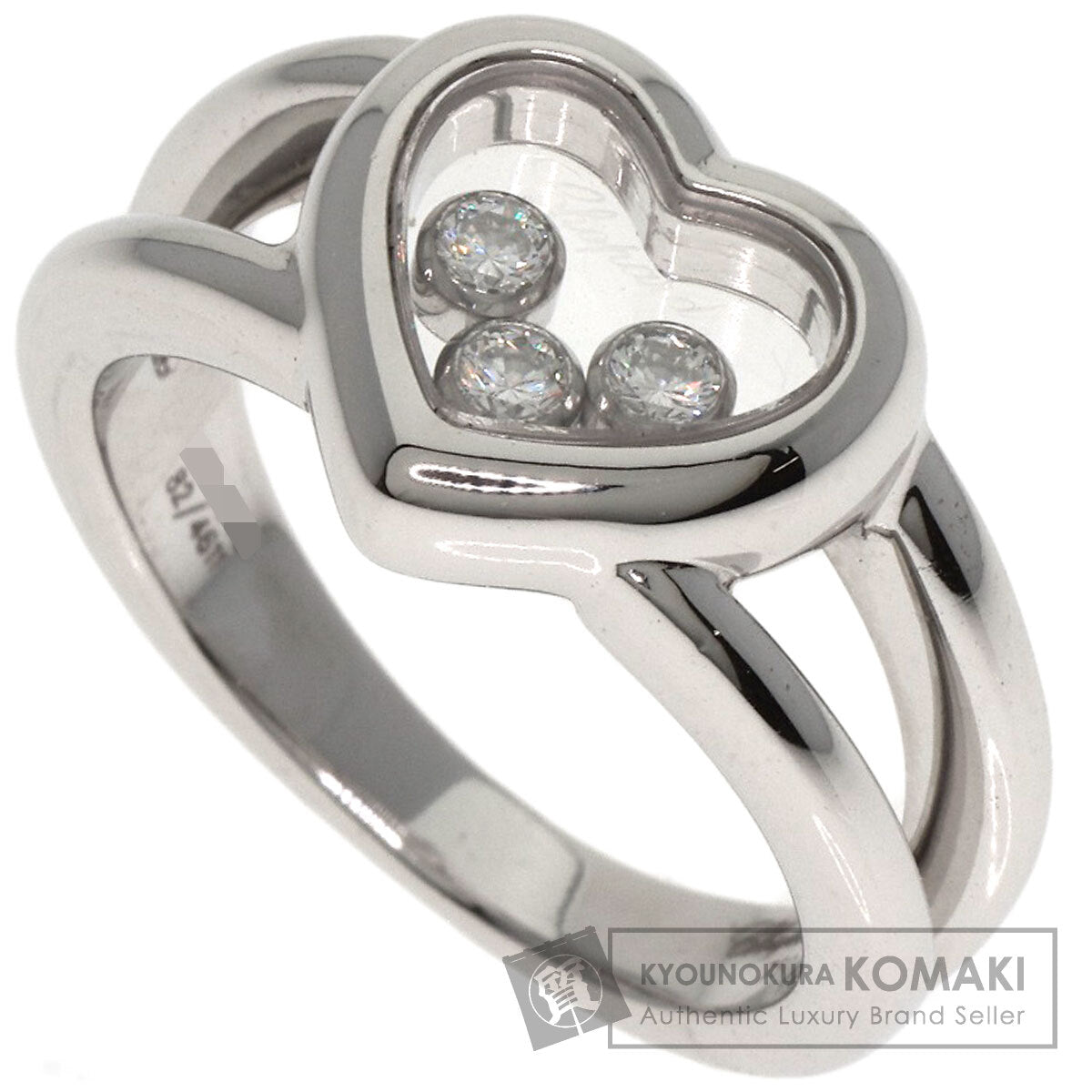 Chopard   Happy diamond heart motif 82/4611 Ring  K18 White Gold Ladies [Used]