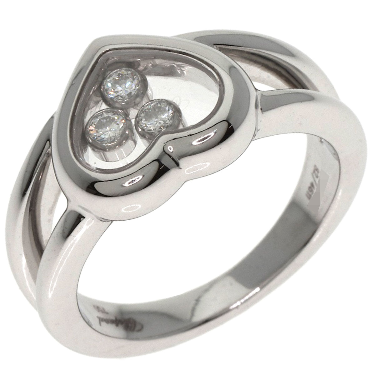 Chopard   Happy diamond heart motif 82/4611 Ring  K18 White Gold Ladies [Used]