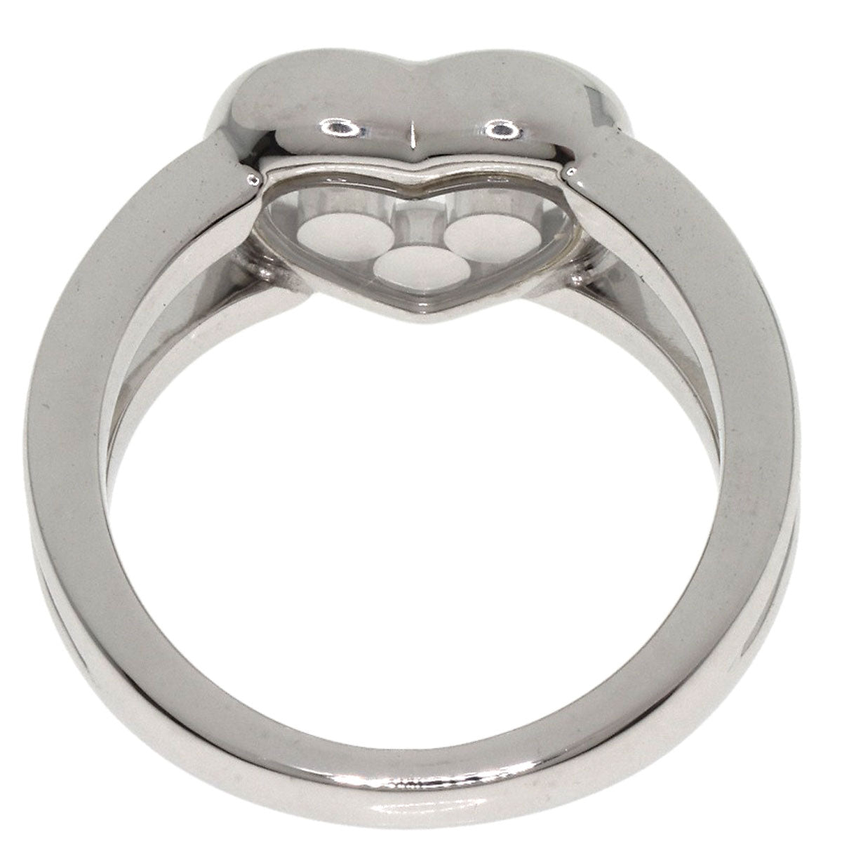 Chopard   Happy diamond heart motif 82/4611 Ring  K18 White Gold Ladies [Used]