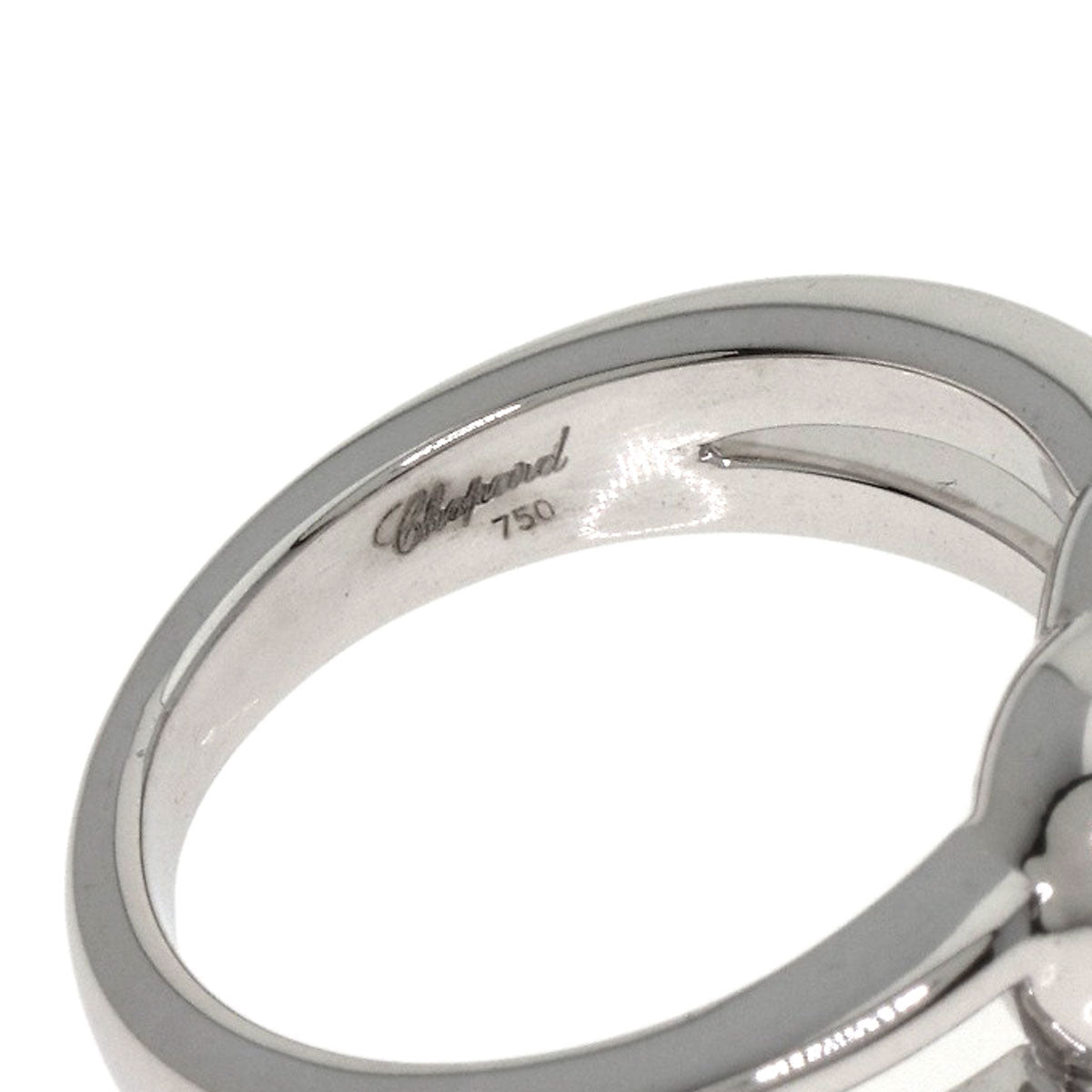 Chopard   Happy diamond heart motif 82/4611 Ring  K18 White Gold Ladies [Used]