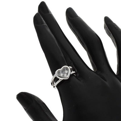 Chopard   Happy diamond heart motif 82/4611 Ring  K18 White Gold Ladies [Used]