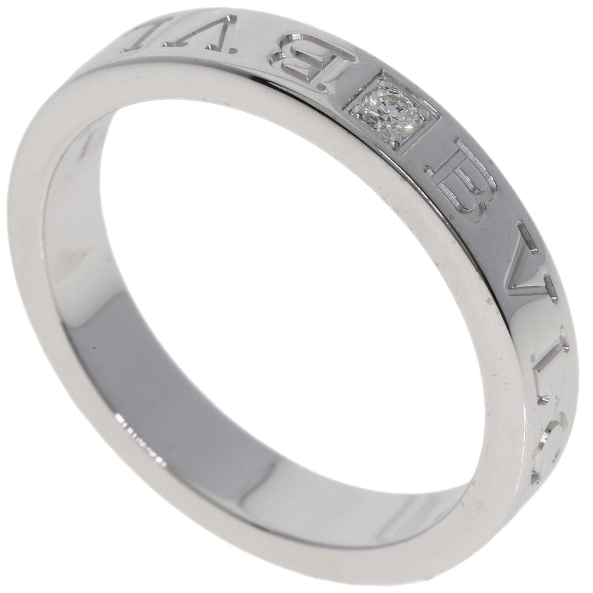 BVLGARI Double logo 1P Diamond Ring K18 White Gold Ladies [Used]