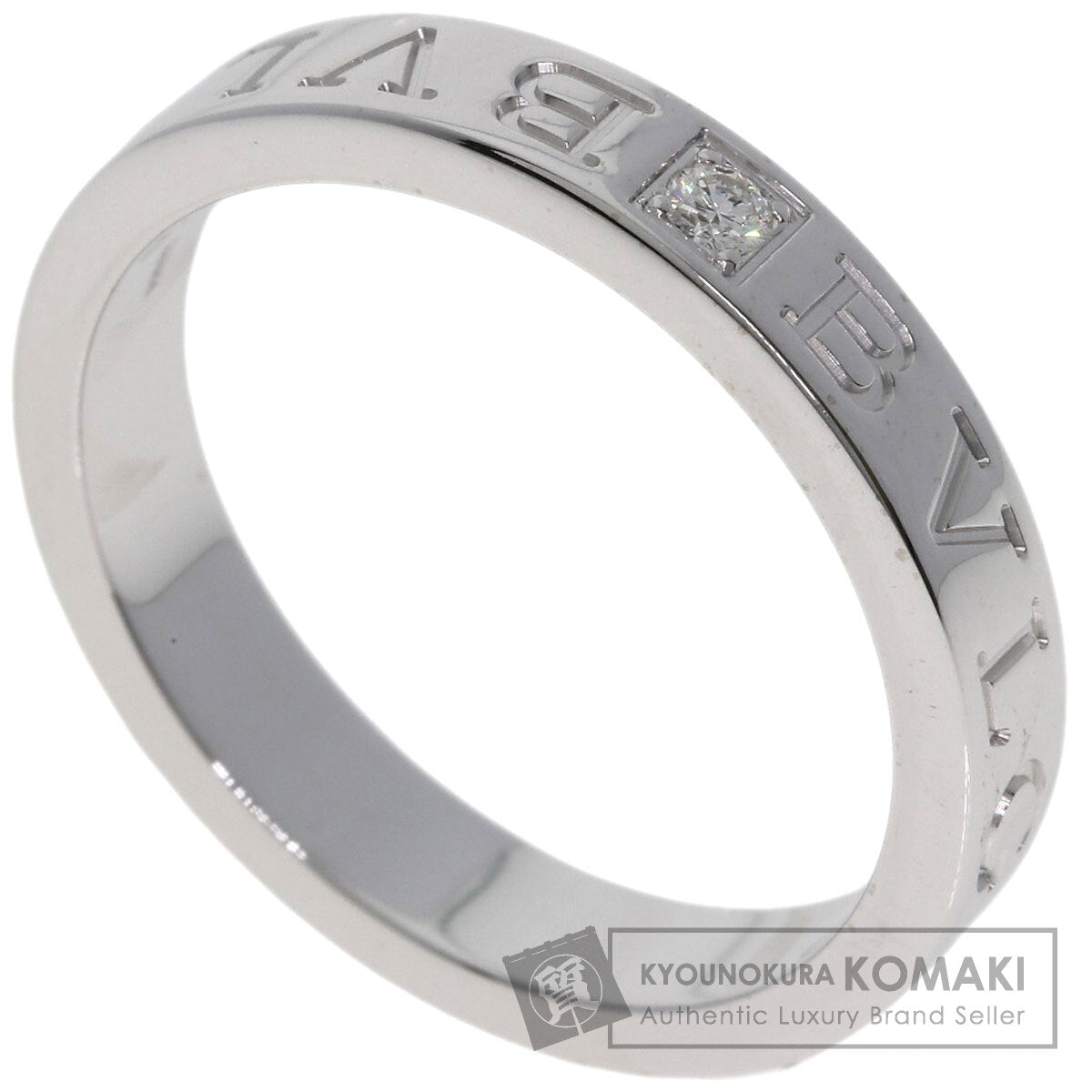 BVLGARI Double logo 1P Diamond Ring K18 White Gold Ladies [Used]