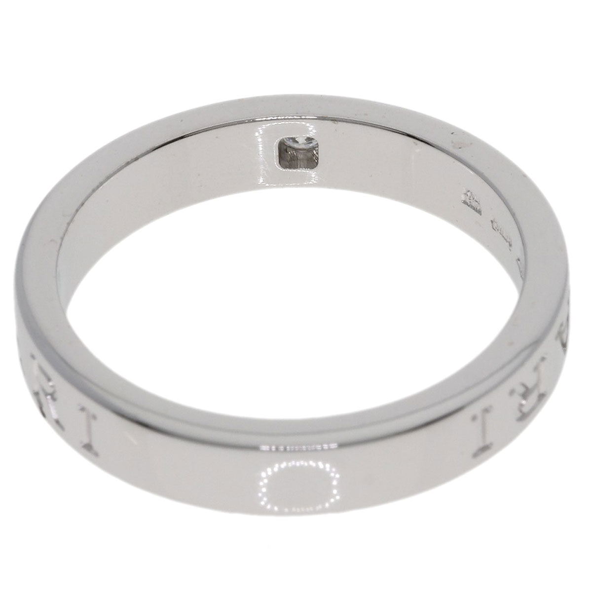 BVLGARI Double logo 1P Diamond Ring K18 White Gold Ladies [Used]